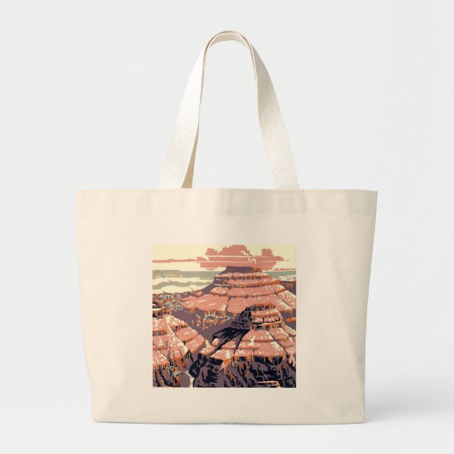 Grand Tote Bag Grand Canyon Western Graphic Art American (Devant)