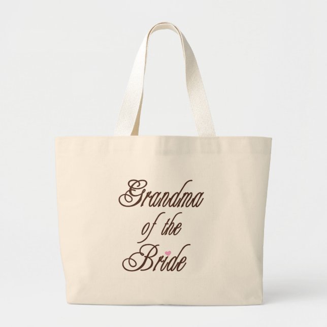 Grand Tote Bag Grand-maman des bruns chics de jeune mariée (Devant)