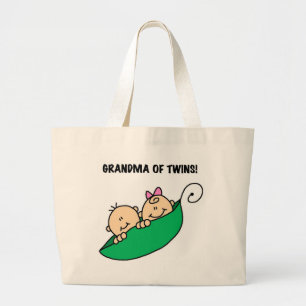 Grand Tote Bag Grand-maman des T-shirts et des cadeaux de jumeaux