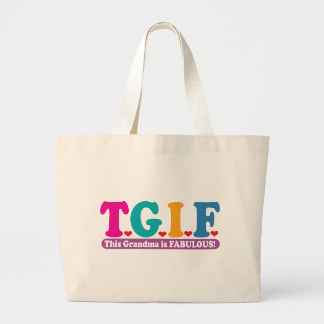 Grand Tote Bag Grand-maman fabuleuse (Devant)