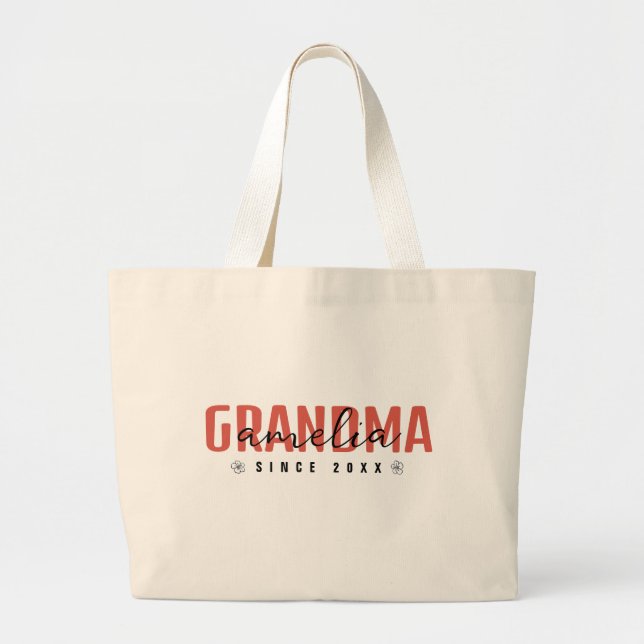 Grand Tote Bag Grand-mère depuis 20XX Moderne, Propre Contemporai (Devant)