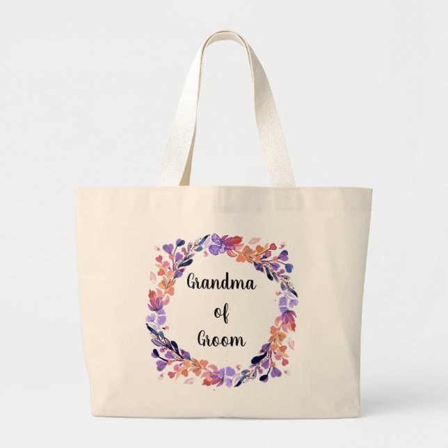 Grand Tote Bag Grand-Mère Florale De Groom (Devant)