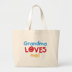 Grand Tote Bag Grand-mère m'aime T-shirts et cadeaux