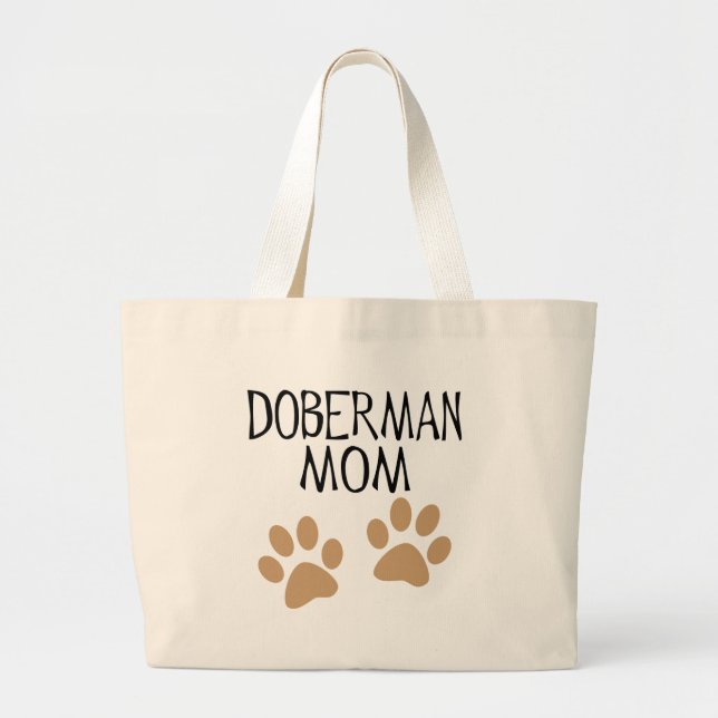 Grand Tote Bag Grande maman de dobermann de pattes (Devant)