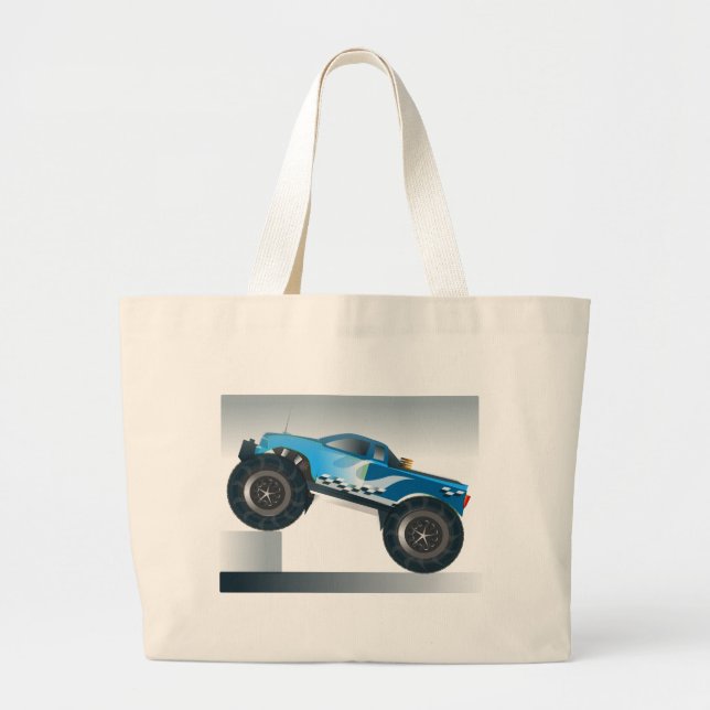 Grand Tote Bag Grande Monster Truck Speedway-amoureux de la conce (Devant)