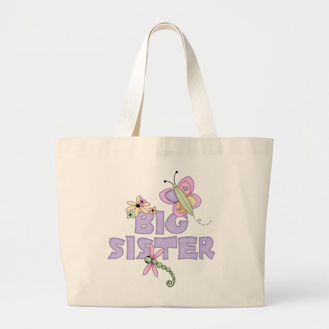 Grand Tote Bag Grande soeur d'insectes mignons (Devant)