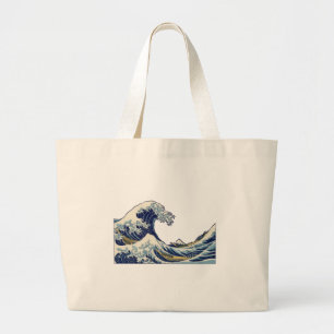 Grand Tote Bag Grande vague Kanagawa peinture japonaise