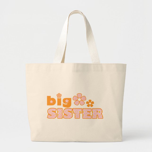 Grand Tote Bag Grandes Fleurs Soeurs (Devant)