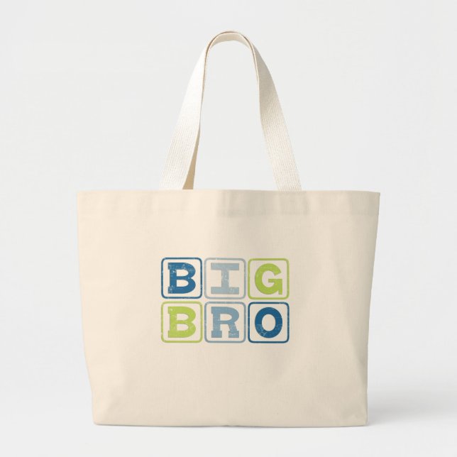 Grand Tote Bag GRANDS BRO - Lettrage de bloc de frère (Devant)