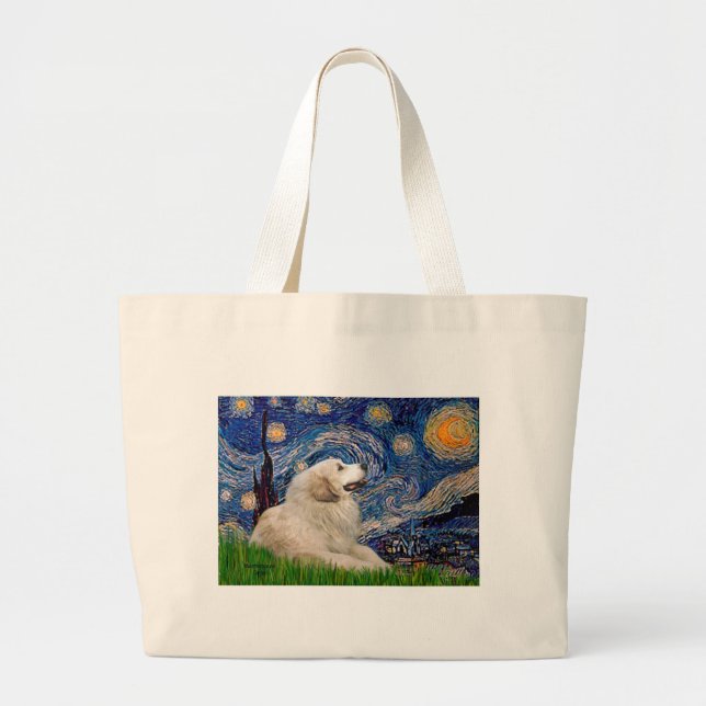 Grand Tote Bag Grands Pyrénées 2 - Nuit étoilée (Devant)