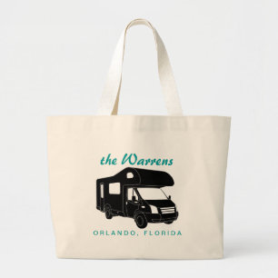 Grand Tote Bag Graphique de silhouette de la classe C Motorhome