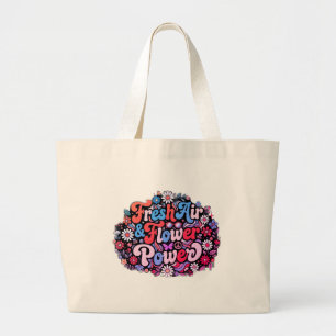 Grand Tote Bag Graphique Fleur Bohème