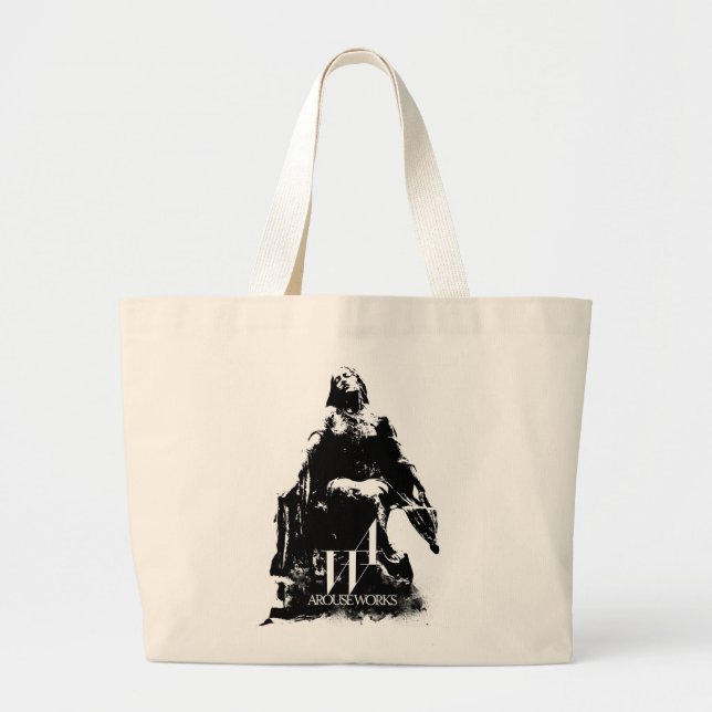 Grand Tote Bag Graphiques noirs et blancs (Devant)