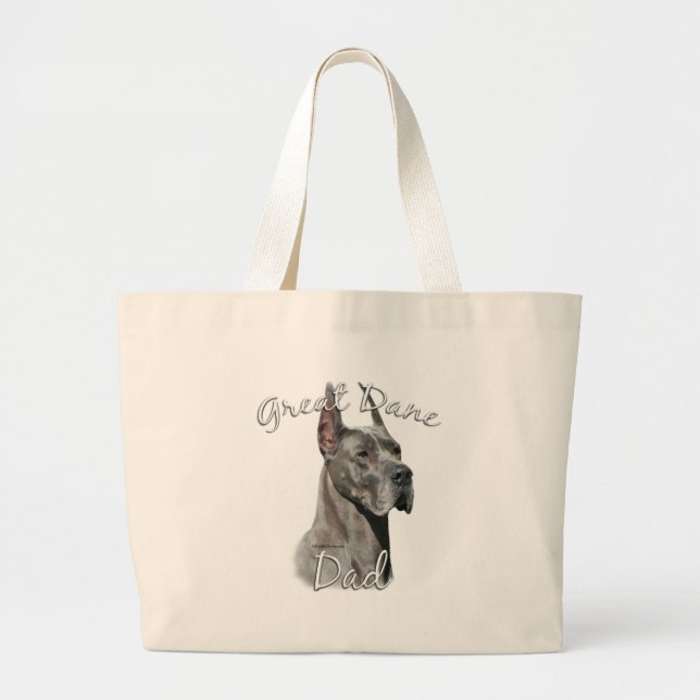 Grand Tote Bag Great Dane (bleu) Papa 2 (Devant)