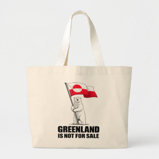 Grand Tote Bag Greenland Is Not for Sale Polar Bear With Flag