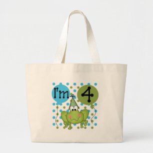 Grand Tote Bag Grenouille bleue 4e anniversaire Tshirts et cadeau