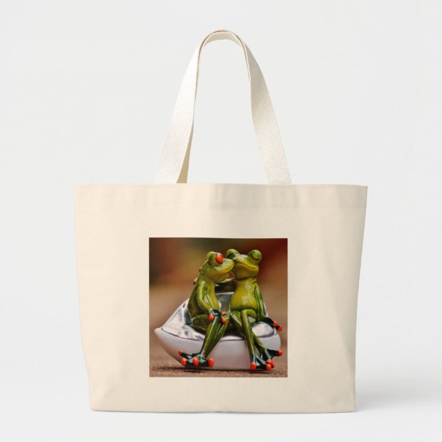 Grand Tote Bag Grenouilles joyeuses (Devant)