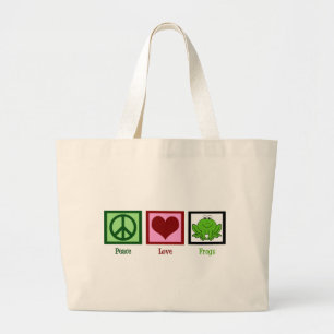 Grand Tote Bag Grenouilles Peace Love