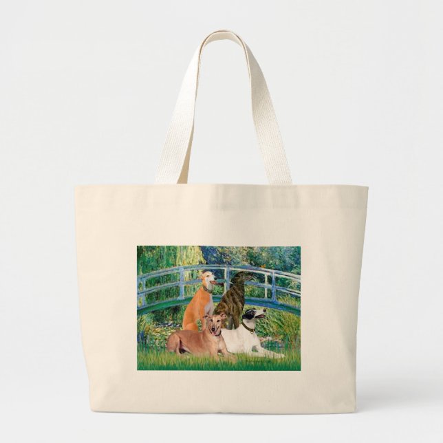 Grand Tote Bag Greyhounds (quatre) - Pont (Devant)