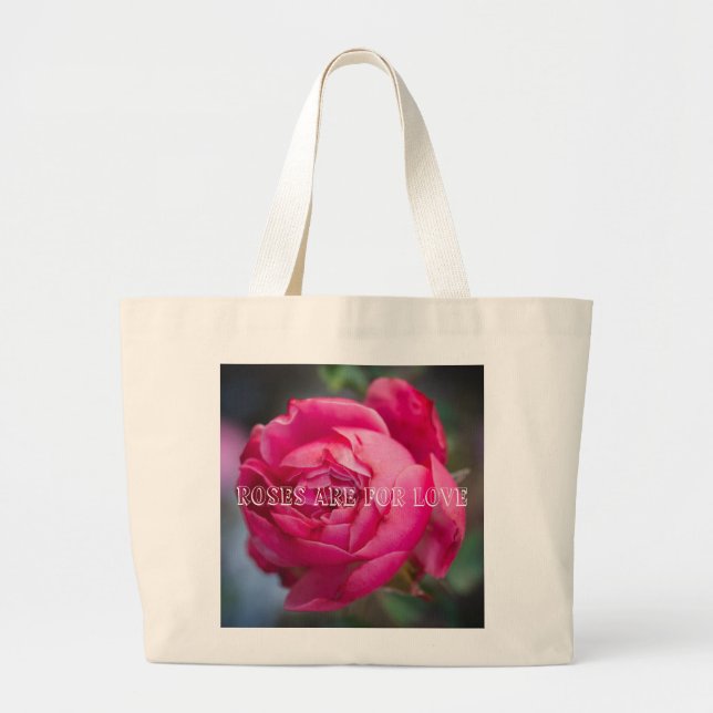 Grand Tote Bag Grosse rose rose (Devant)