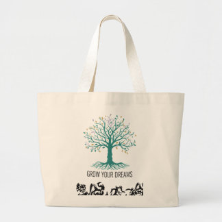 Grand Tote Bag Grow Your Dreams Inspirational Motivational Grocer