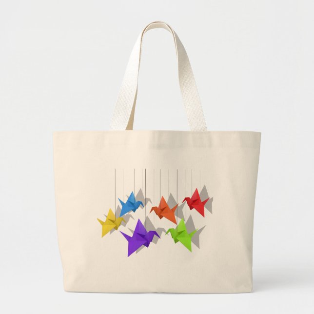 Grand Tote Bag Grues en papier (Devant)