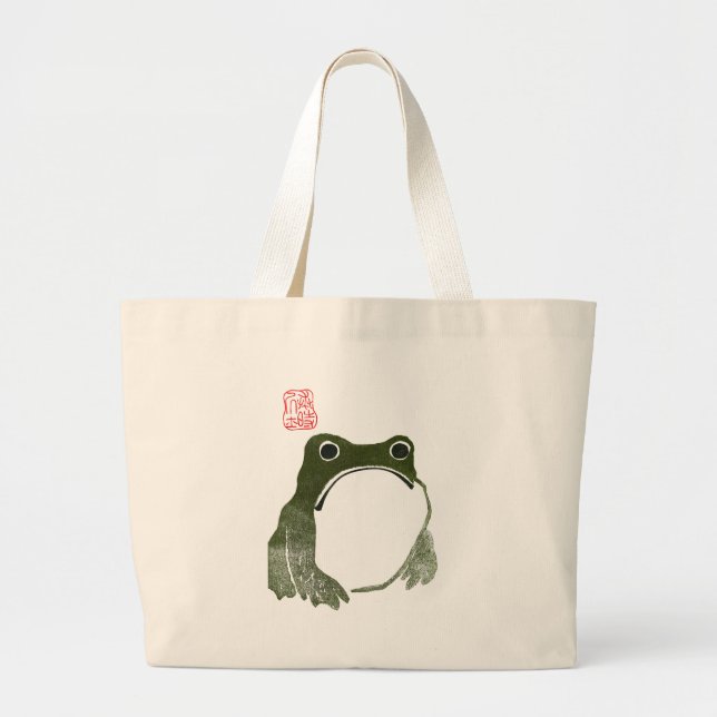 Grand Tote Bag Grumpy Grenouille japonaise crapaud 19ème siècle (Devant)