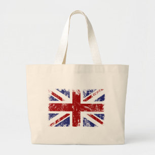 Grand Tote Bag Grunge britannique de punk de drapeau