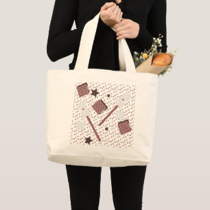 Grand Tote Bag Guimauves Biscuits S'mores de Camping Feu de Camp 