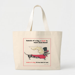 Grand Tote Bag Gulliver tachettent l'ange de livre de Doxie