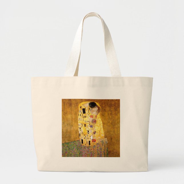 Grand Tote Bag Gustav Klimt La Peinture Classique Du Kiss (Devant)