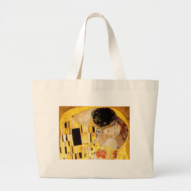 Grand Tote Bag Gustav Klimt La Peinture Classique Du Kiss (Devant)