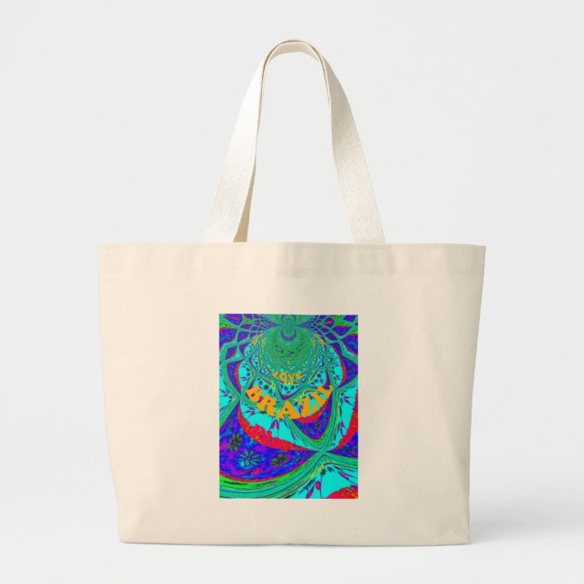 Grand Tote Bag Hakuna Matata Brésil couleurs du Festival.png (Devant)