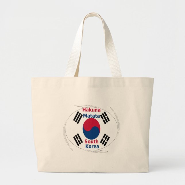 Grand Tote Bag Hakuna Matata Corée du Sud Art Imprimer/Graphique (Devant)