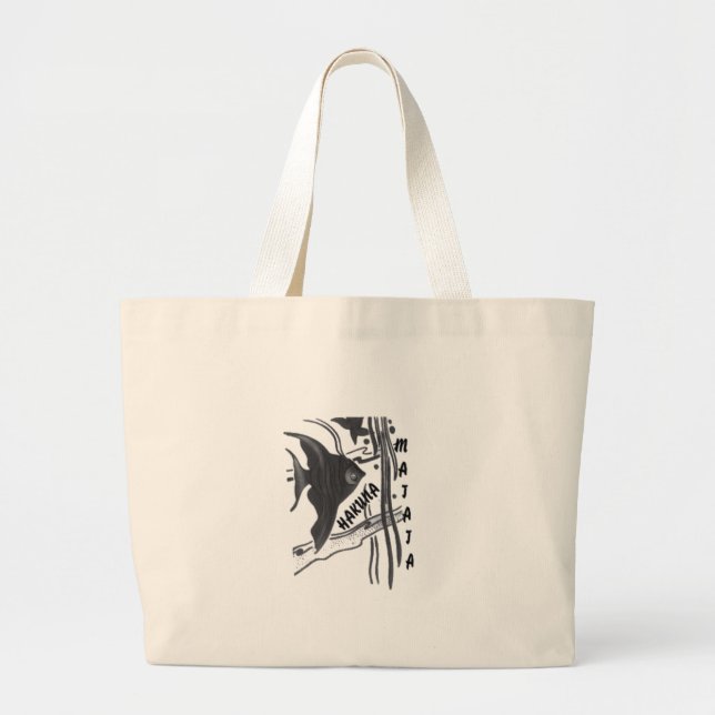Grand Tote Bag Hakuna Matata Fish Art Imprimer (Devant)