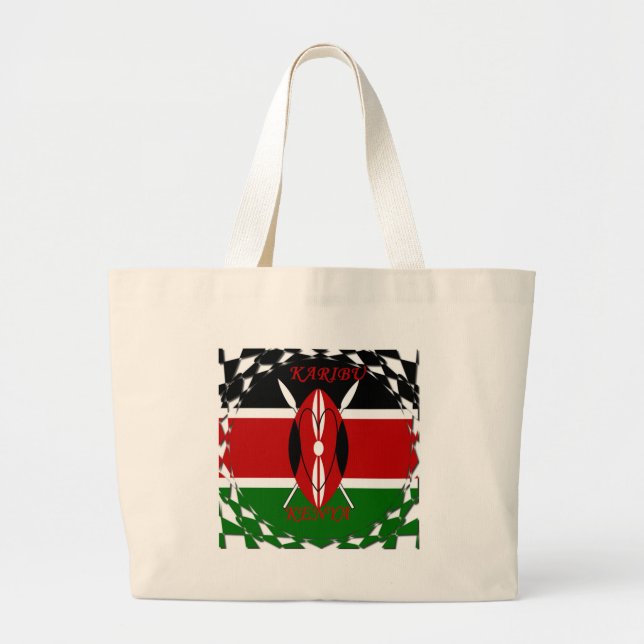 Grand Tote Bag Hakuna matata Karaibu Kenya (Devant)