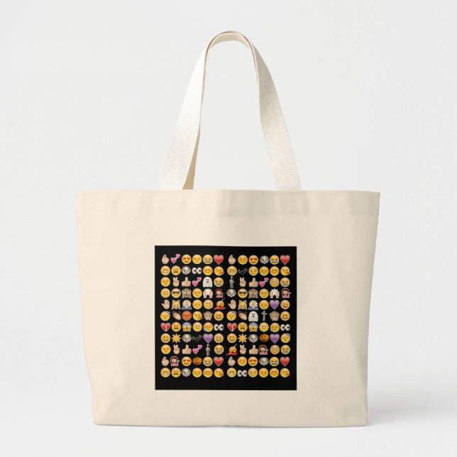 Grand Tote Bag halloween emoji (Devant)