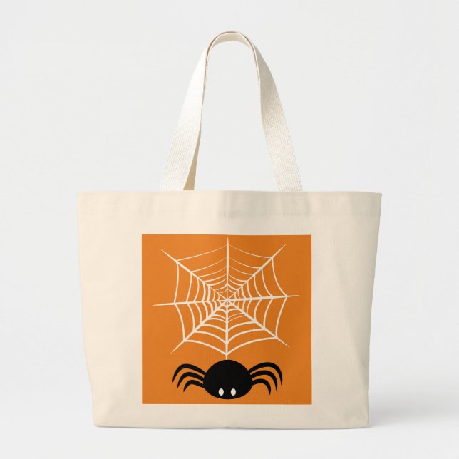 Grand Tote Bag Halloween Spider Web (Devant)