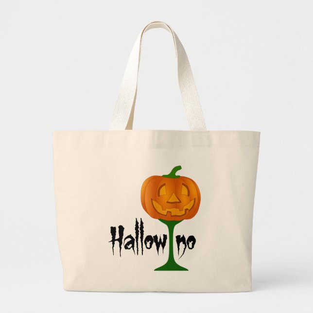 Grand Tote Bag Halloween vin Citrouille Hallowino (Devant)