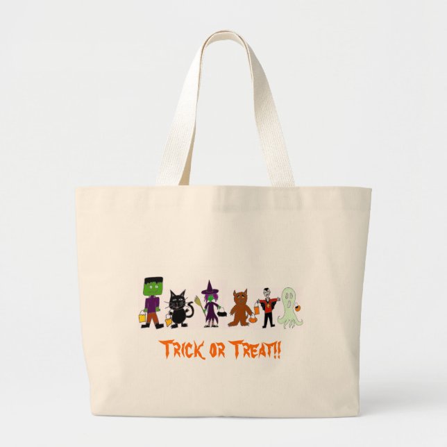 Grand Tote Bag HalloweenFriends (Devant)