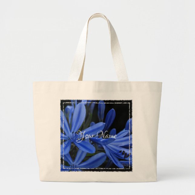 Grand Tote Bag HAMbyWG - Fleurs bleues minuscules (Devant)