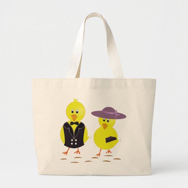 GRAND TOTE BAG "HAPPY EASTER" CHICS (Devant)
