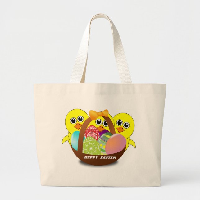 GRAND TOTE BAG "HAPPY EASTER" CHICS (Devant)