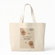 happy international cat day cute paw print design