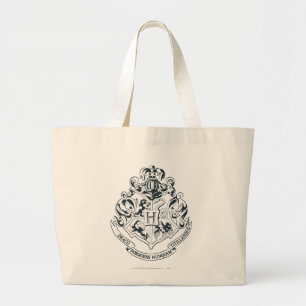 Grand Tote Bag Harry Potter Cimier de Poudlard - noir et blanc