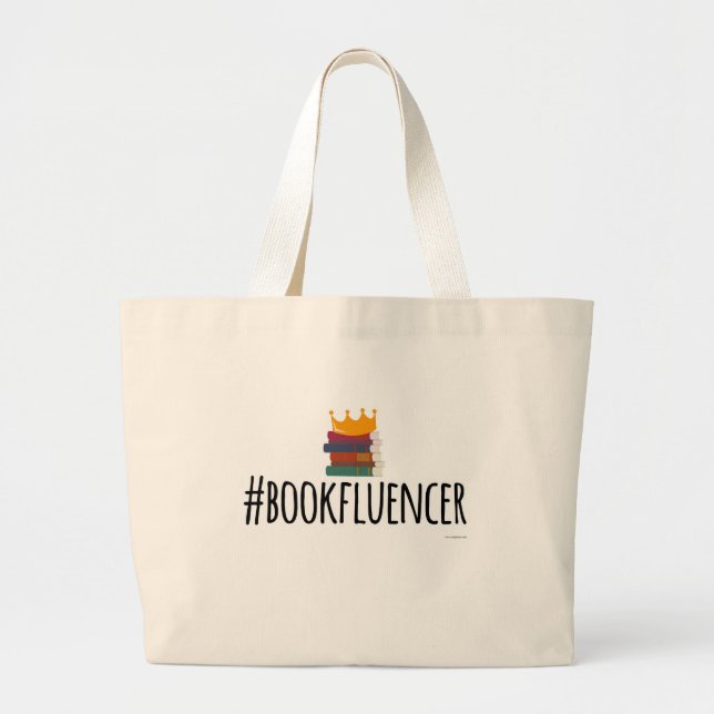Grand Tote Bag Hashtag libronomie Lecture Fun Design (Devant)