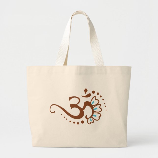 Grand Tote Bag Henné floral OM (Devant)