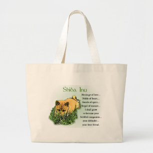 Grand Tote Bag Héritage de Shiba Inu des cadeaux d'amour