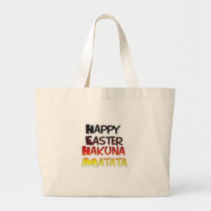 Grand Tote Bag Heureux Pâques Hakuna Matata Saison de Vacances