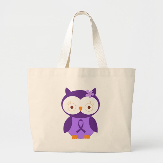Grand Tote Bag Hibou de fibromyalgie (Devant)